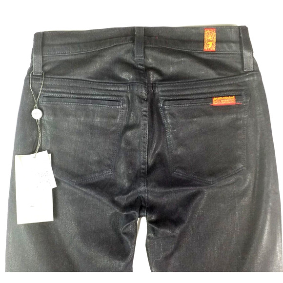 7 For All Mankind Jeggings | Size 24 | Black Zip Pocket Ankle NWT - Picture 3 of 7